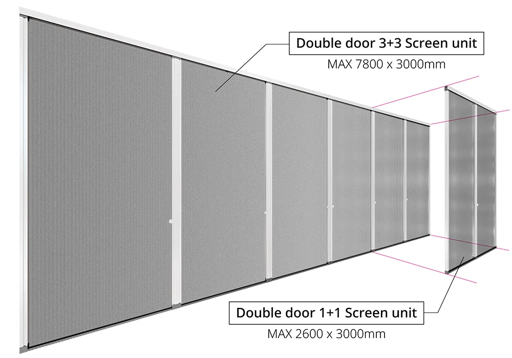 2-panel construction（for widths up to 2600 mm)